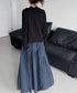 Tiered Check Flare Skirt